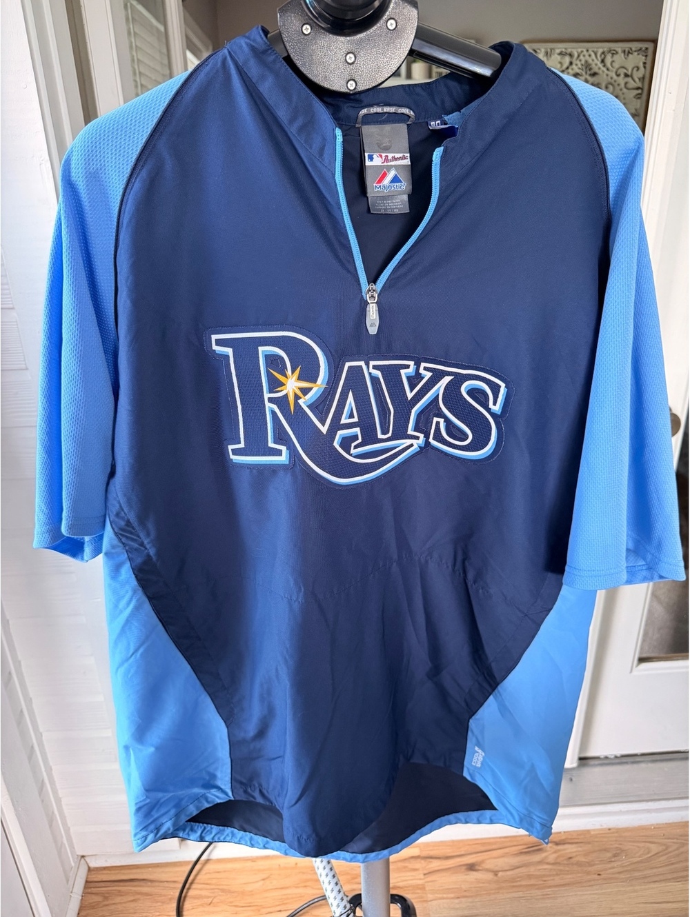 Majestic MLB Tampa Bay Rays Men's XL Blue Athletic Pullover